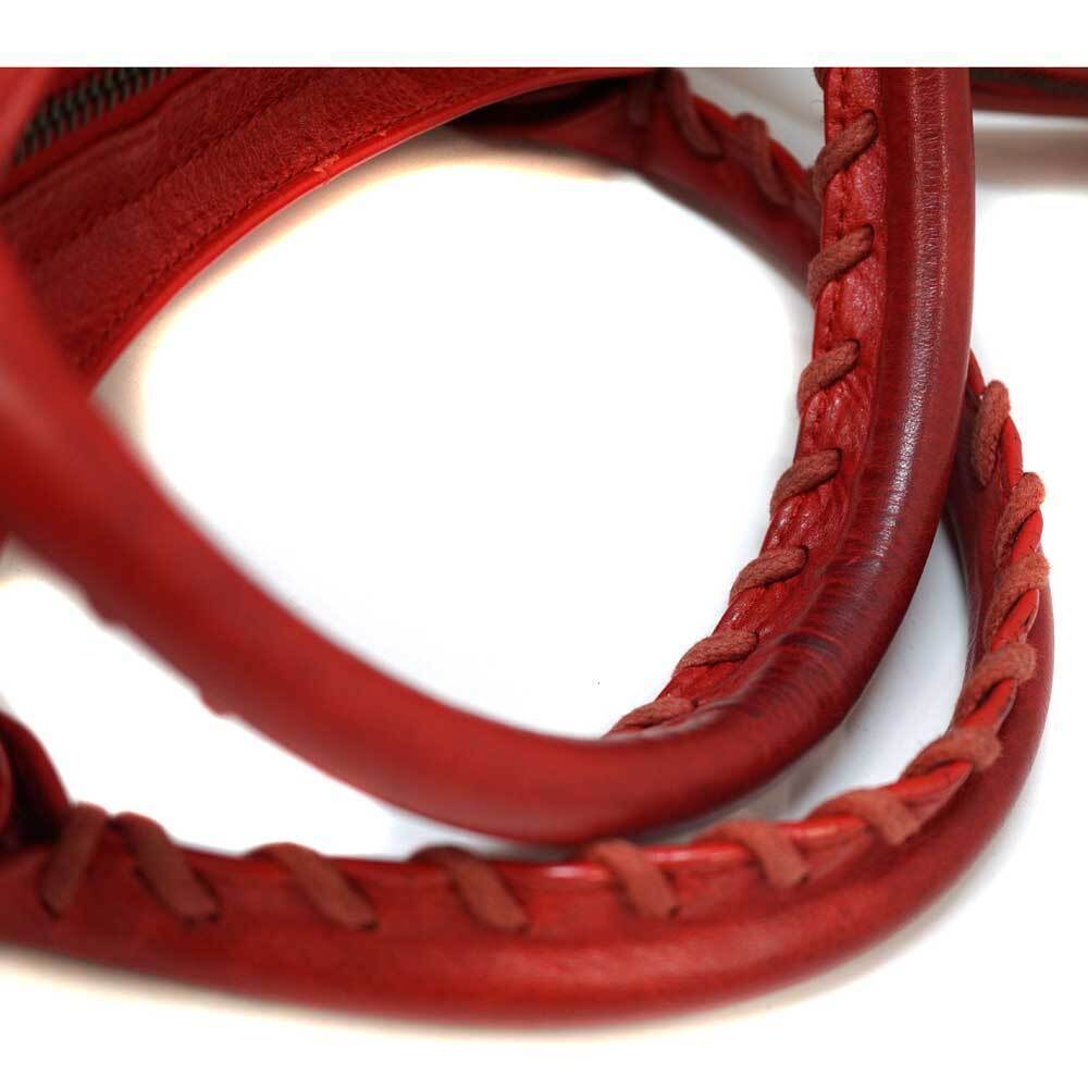 BALENCIAGA The Town Bag Handbag Shoulder Leather Red - Picture 6 of 9